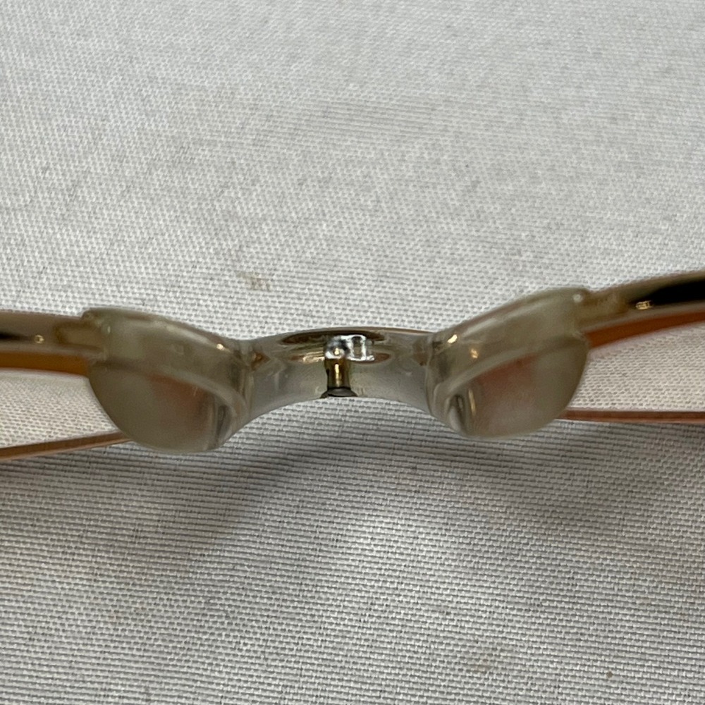 Luxottica Annette Eyeglasses Gold Electric Pink Square Frame Italy 53-17-130 - Picture 11 of 11